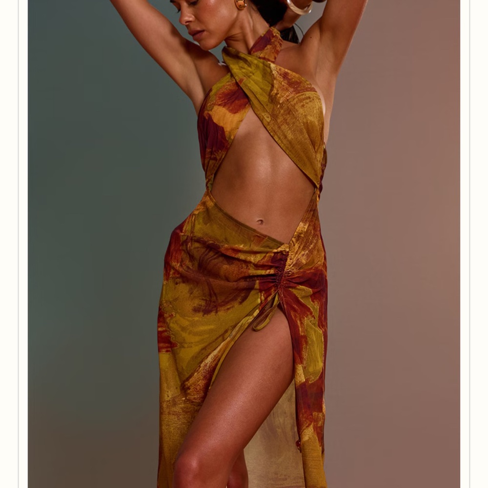 PrettyLittleThing Multicolor Halter Swim Cover-Up